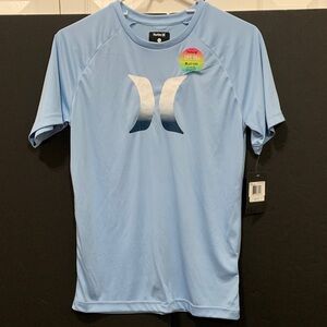 Hurley Sky Blue Performance Tee Rash Guard. Boys large. 12-13 years. NWT.